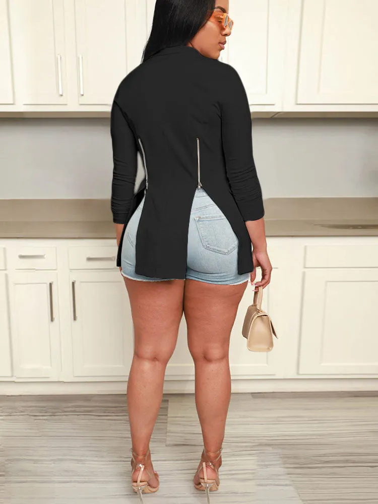 Long Sleeves Split Zipper Jackets