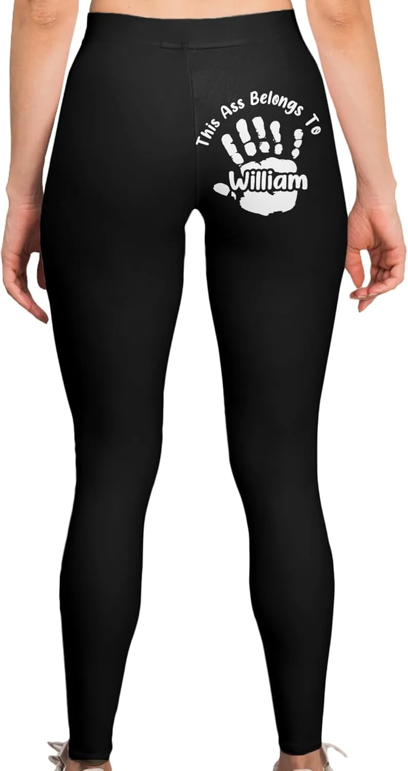 Macorner Personalized Leggings, This Ass is Taken Naughty Gifts for Wife, Leggings for Women, Yoga Pants Gift from Husband