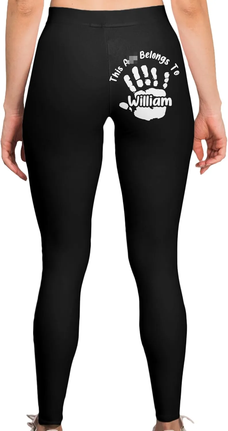 Macorner Personalized Leggings, This Ass is Taken Naughty Gifts for Wife, Leggings for Women, Yoga Pants Gift from Husband