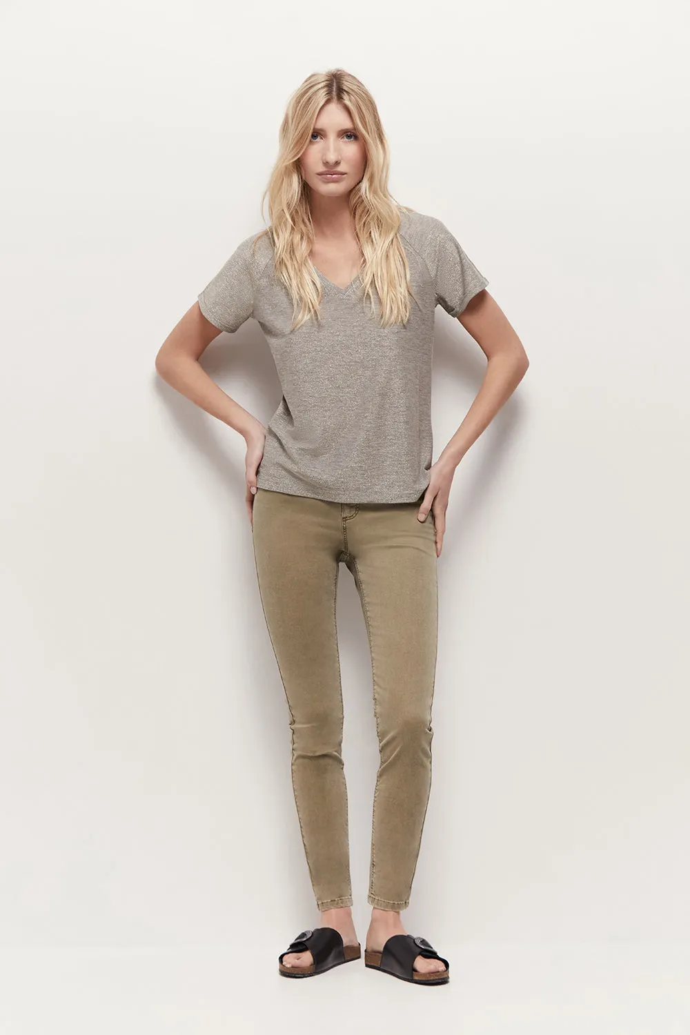 MELIA - T-shirt platine maille pailletée