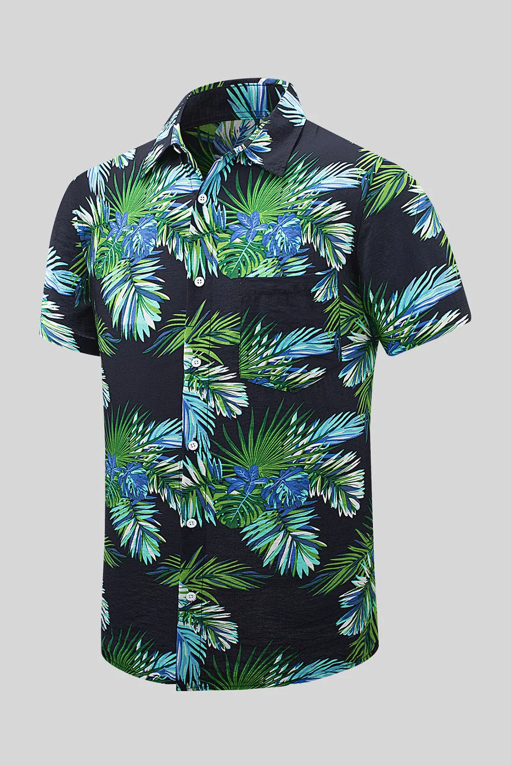 Men Regular Fit Short Sleeve Casual Hawaiian Shirt
