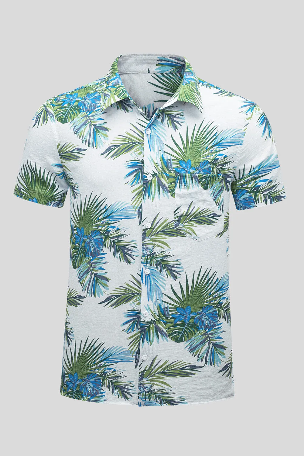 Men Regular Fit Short Sleeve Casual Hawaiian Shirt