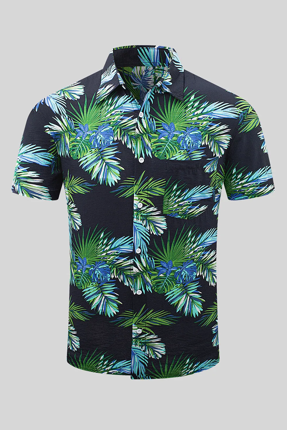 Men Regular Fit Short Sleeve Casual Hawaiian Shirt