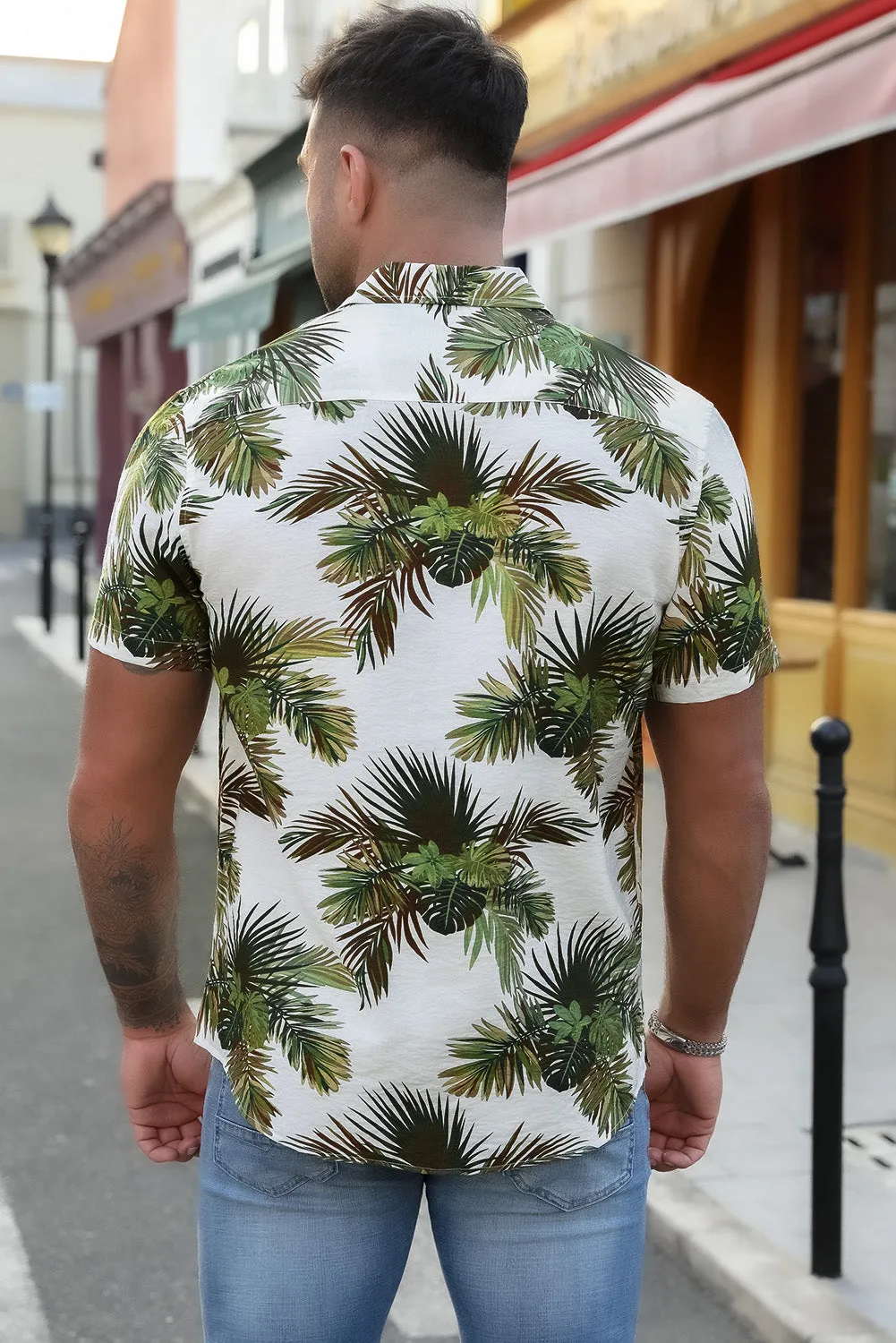 Men Regular Fit Short Sleeve Casual Hawaiian Shirt