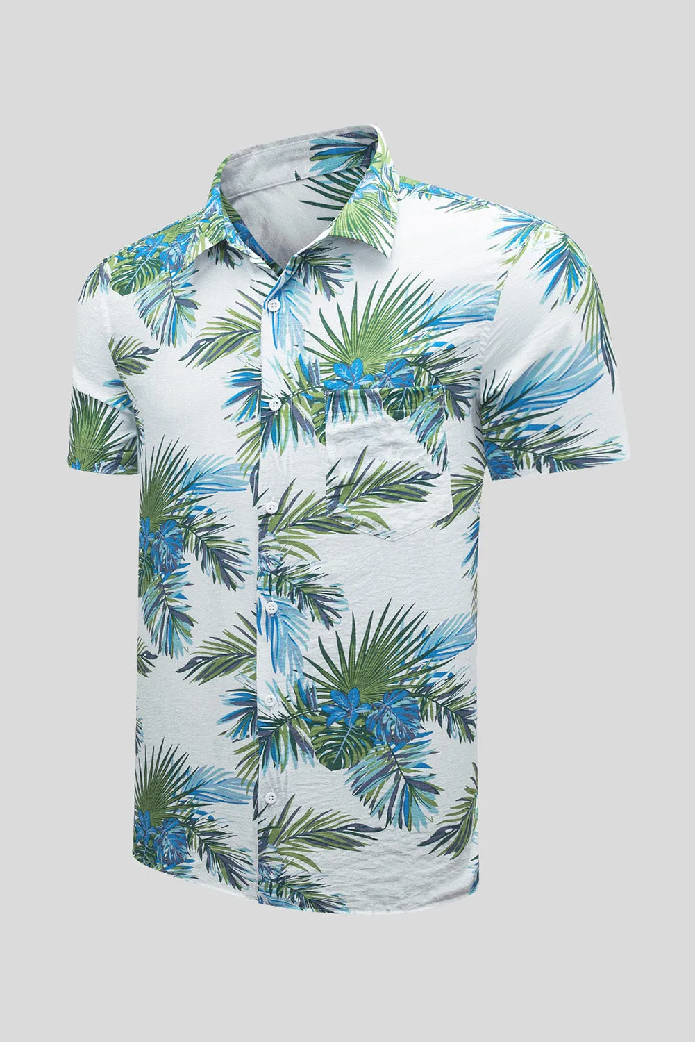 Men Regular Fit Short Sleeve Casual Hawaiian Shirt
