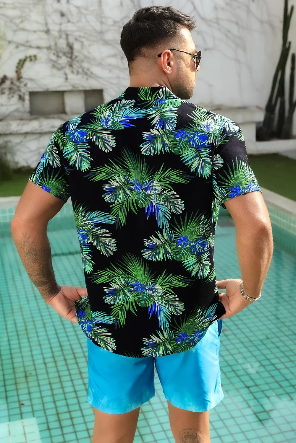 Men Regular Fit Short Sleeve Casual Hawaiian Shirt