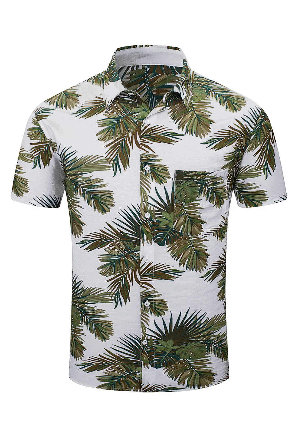 Men Regular Fit Short Sleeve Casual Hawaiian Shirt