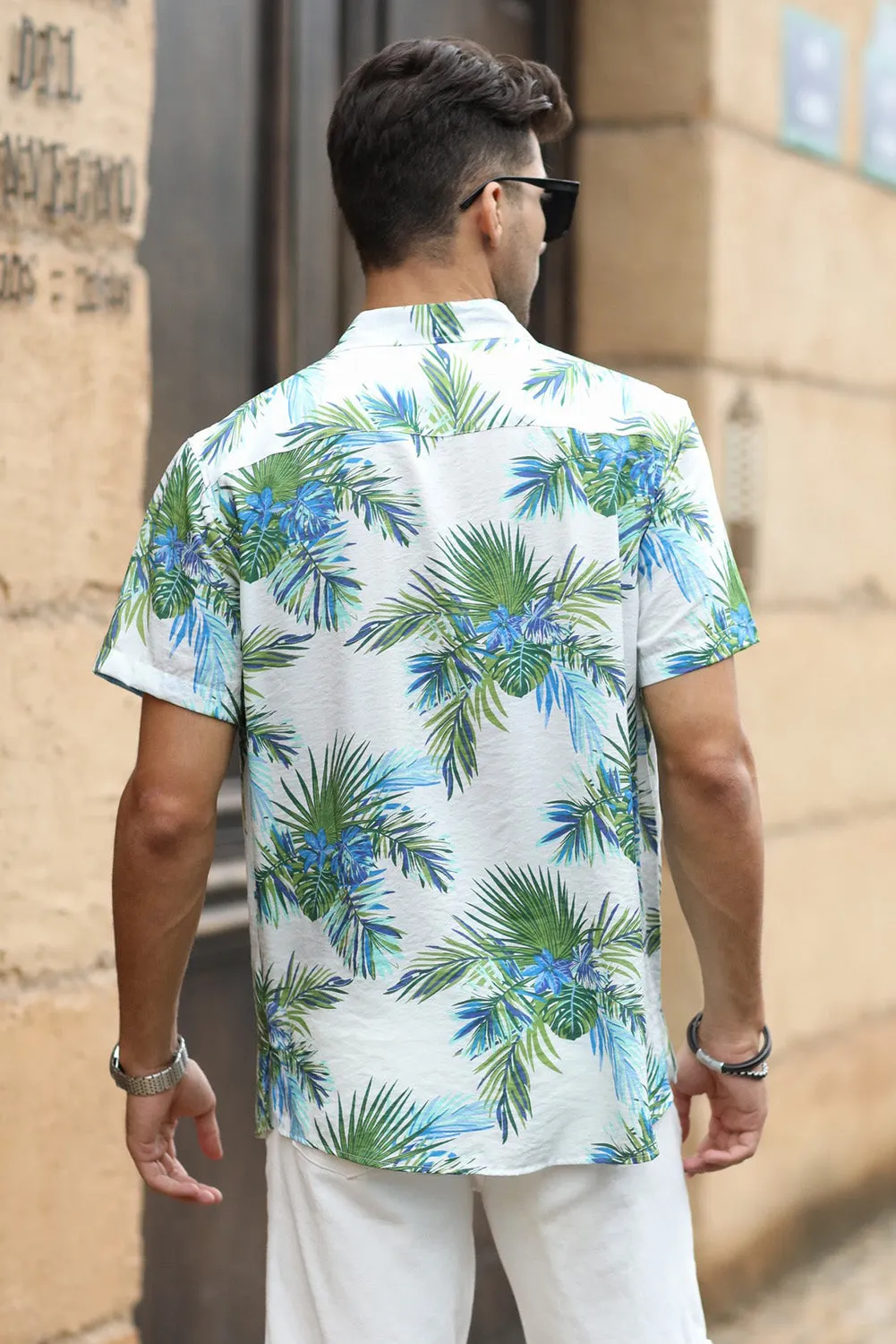 Men Regular Fit Short Sleeve Casual Hawaiian Shirt