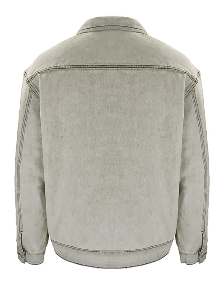 Mens Denim Long Sleeve Button Down Jackets