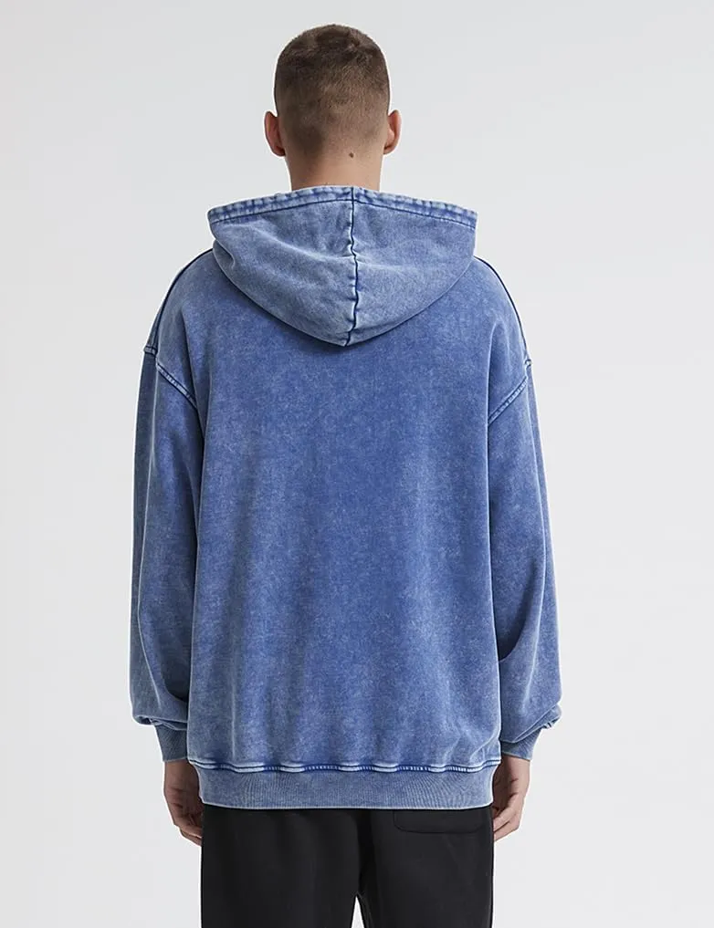 Mens Hoodies Pullover Vintage Hooded Sweatshirt Washed Hoodie Oversized Heavyweight Streetwear Cotton Sweatshirt