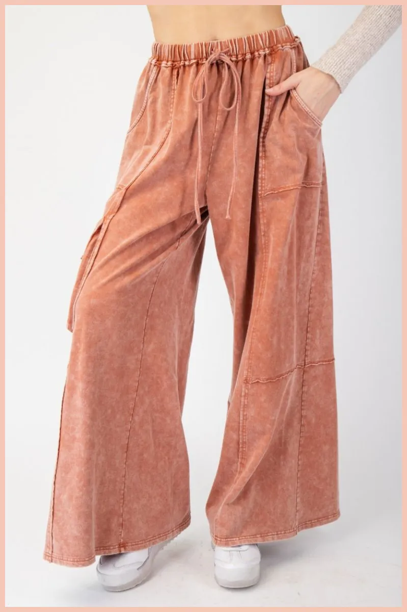 Mineral Washed Terry Knit Pants
