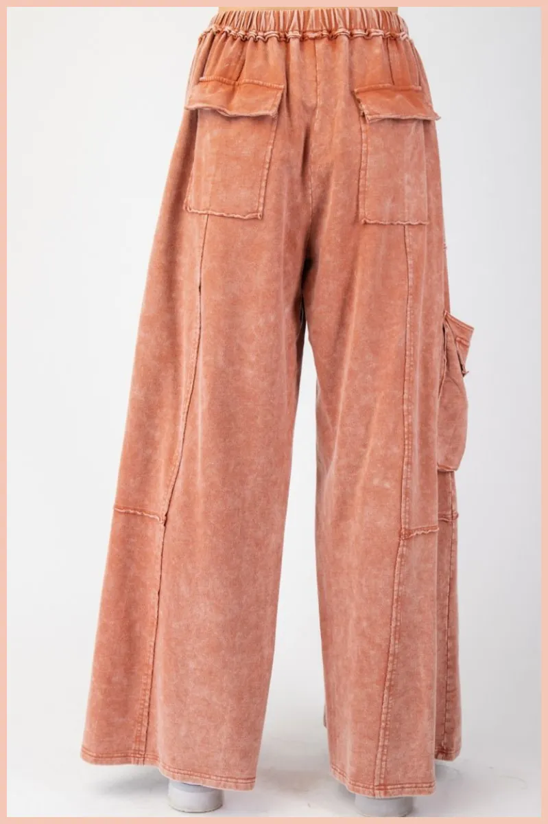 Mineral Washed Terry Knit Pants