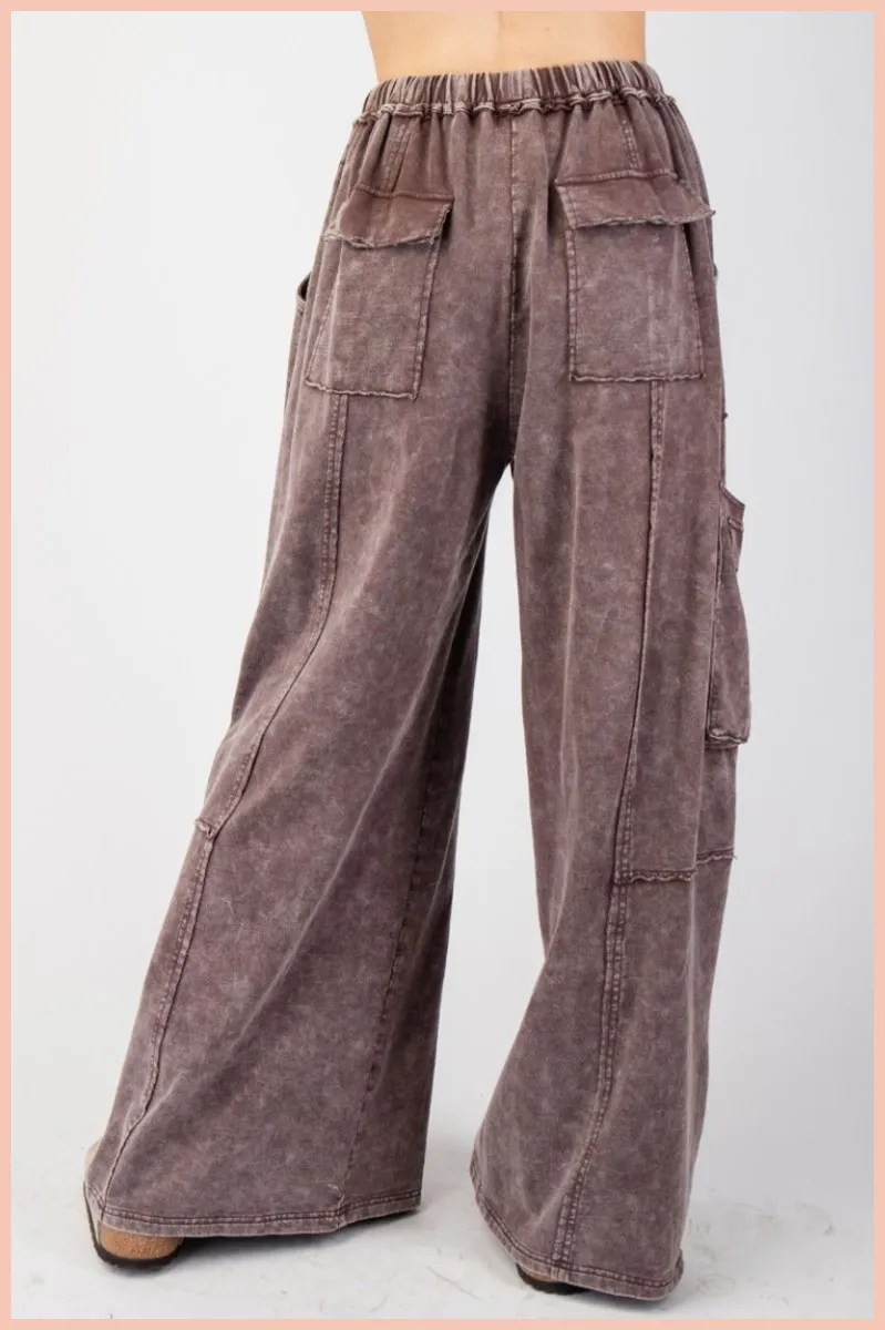 Mineral Washed Terry Knit Pants