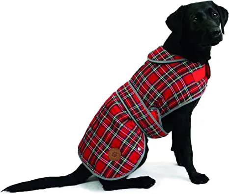 Muddy Paws Highland Tartan Coat for Dogs -  Red