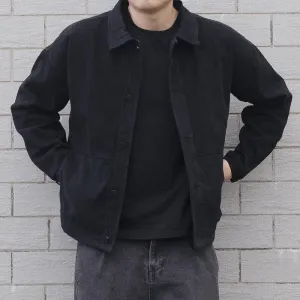 Nukty Men's All-match Denim Jacket Autumn and Winter Hong Kong Style Loose Korean Solid Color Fashion Comfortable Casual Work Jacket