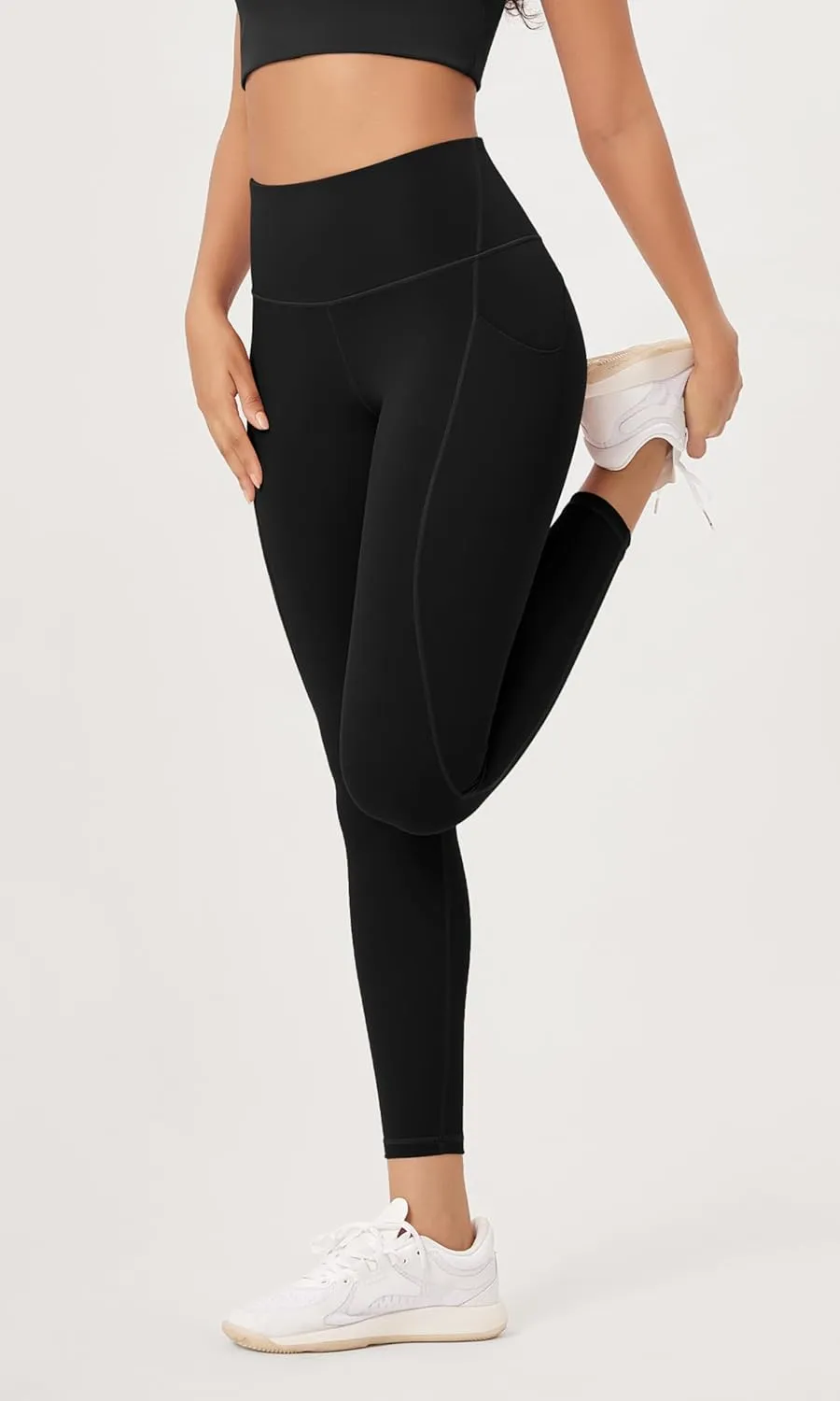 ODODOS 2-Pack 7/8 High Waist Workout Leggings with Pockets for Women, 25"/ 28" Tummy Control Athletic Yoga Pants