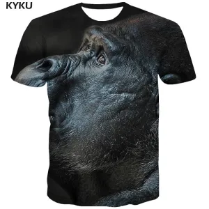 Orangutan T-shirt Men Monkey Tshirt Printed Animal Tshirts Cool Harajuku Tshirt Anime