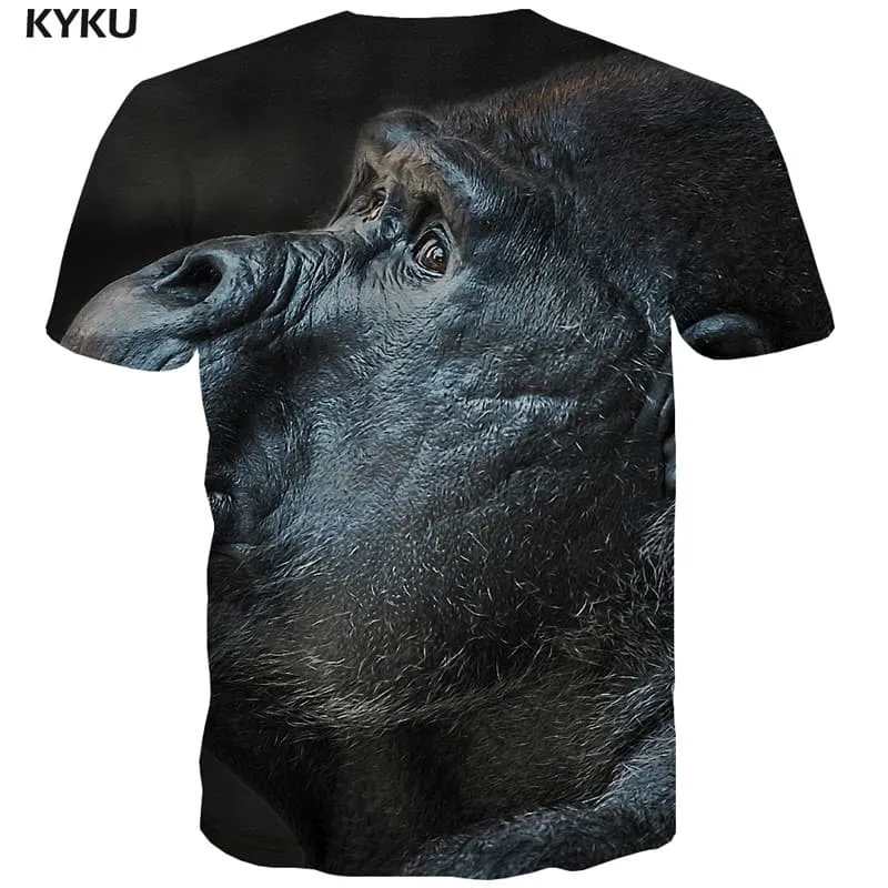 Orangutan T-shirt Men Monkey Tshirt Printed Animal Tshirts Cool Harajuku Tshirt Anime