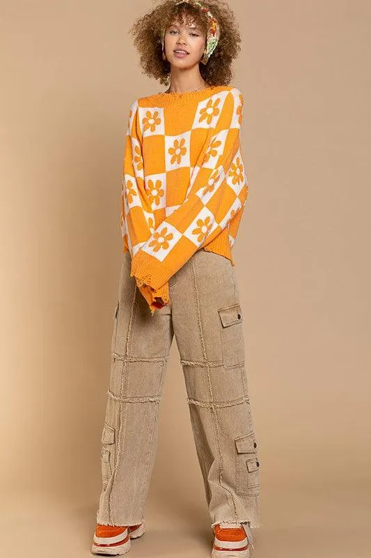 Oversized Round Neckline Sweater Top