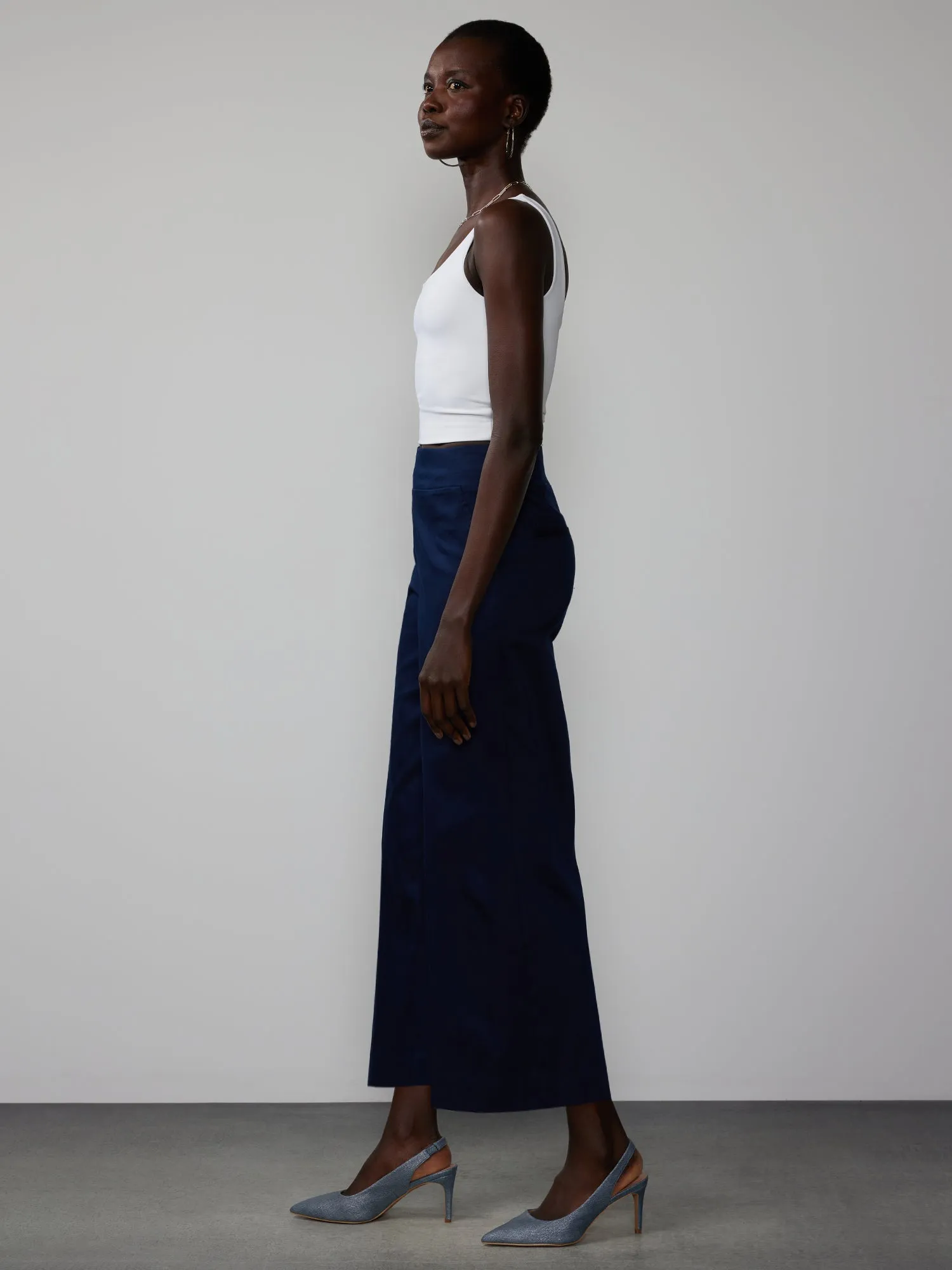 Petite Pull On Wide Leg Ankle Pant