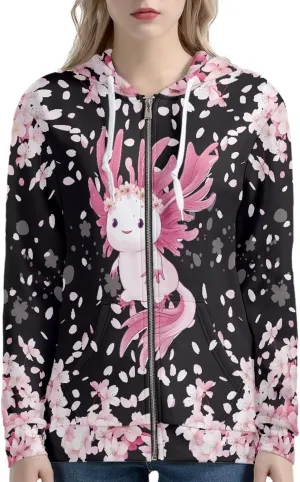 Poceacles Hoodies for Women Zip Up Jacket Coat Long Sleeve Shirt Hooded Cardigan Sweatshirt Fall Outfits Streetwear