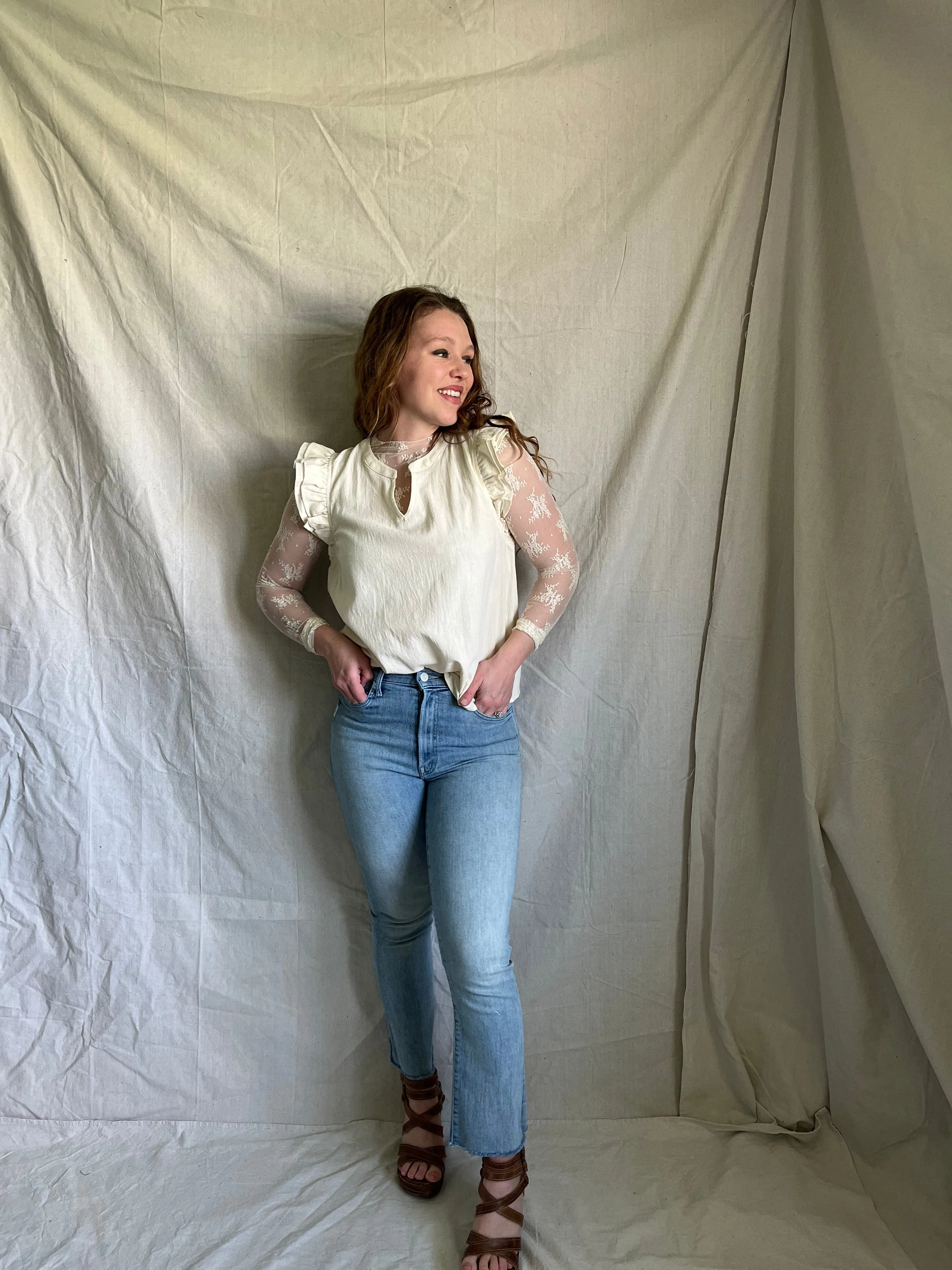 [restocked] Lady Lux layering top [cream]
