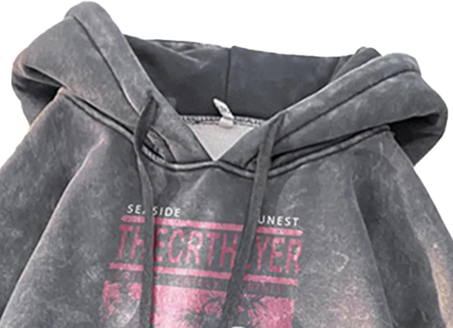 Retro Washed Hoodies Mens Distressed Hoodie Sweatshirt Graphic Heavyweight Pullover Sweatshirt