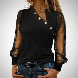 Sassy Glitter Mesh Top