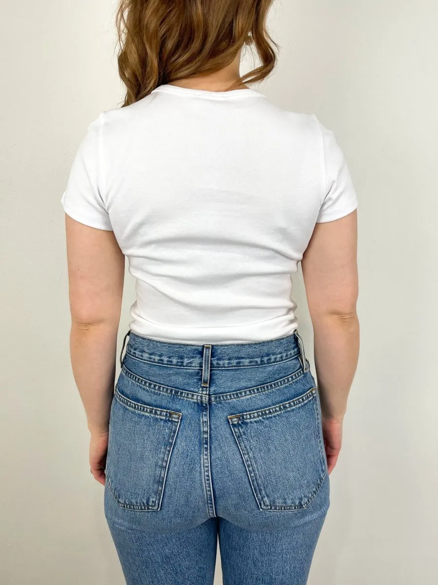 Short Sleeve Crew in White