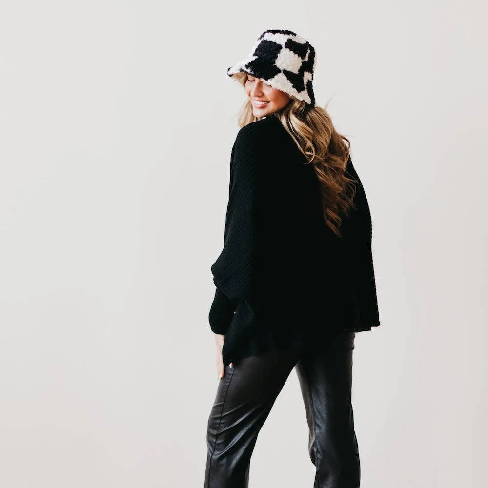 Shrug It Off Soft Knit Cardigan: Black