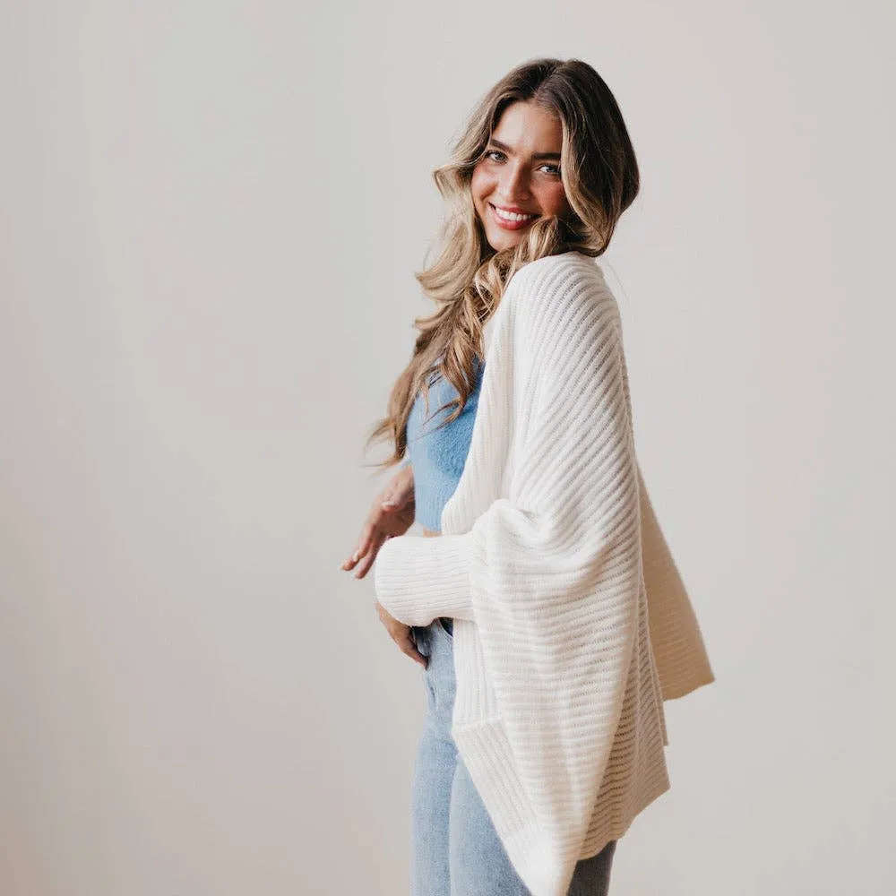 Shrug It Off Soft Knit Cardigan: Black