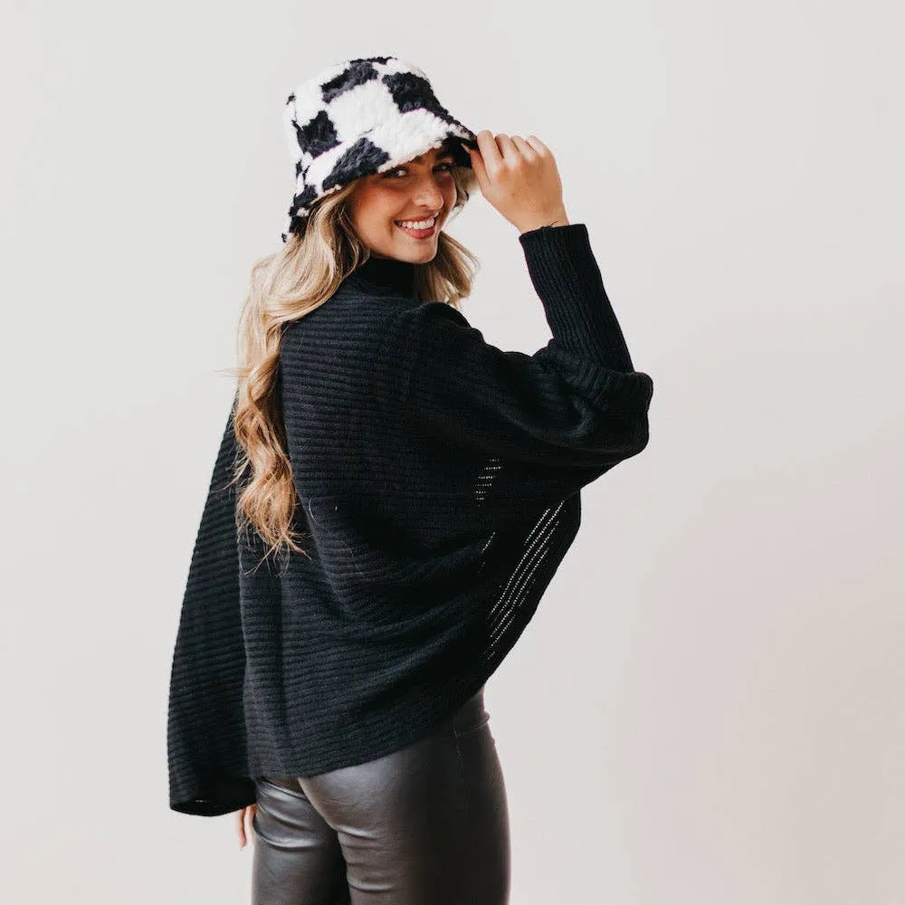 Shrug It Off Soft Knit Cardigan: Black