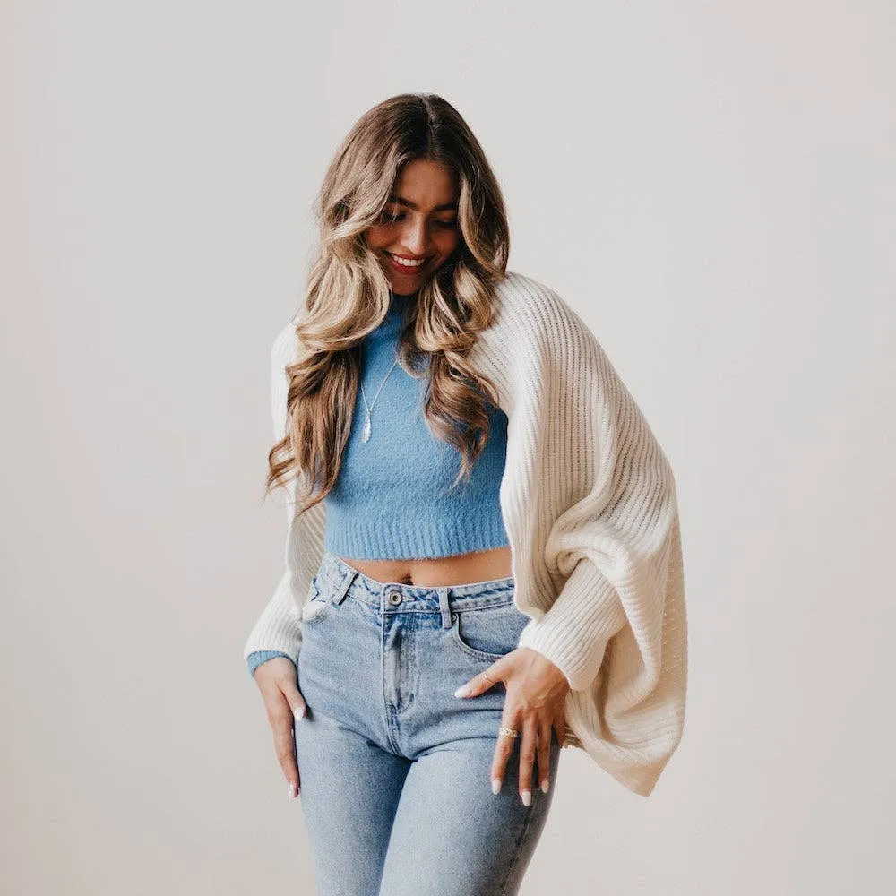 Shrug It Off Soft Knit Cardigan: Black