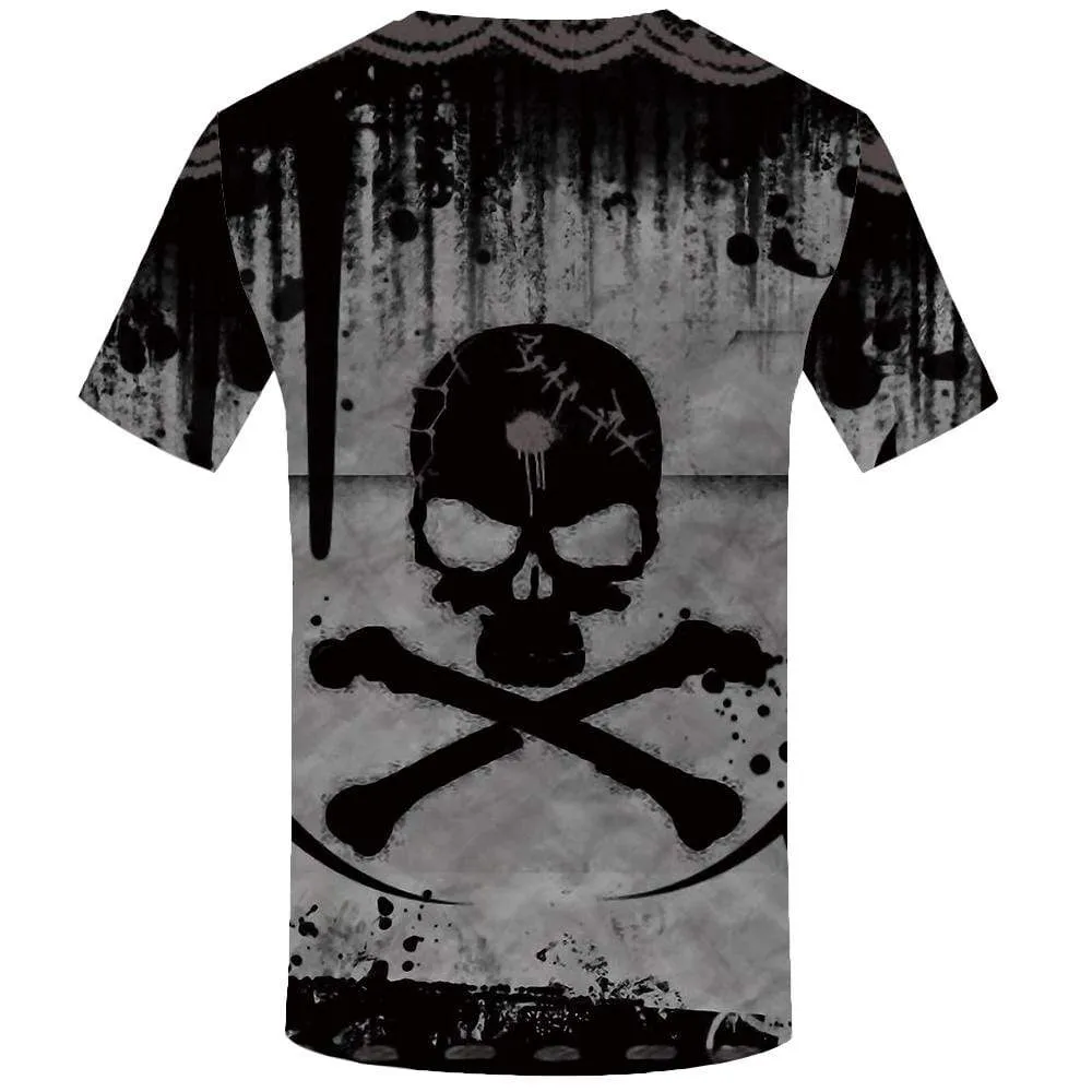 Skull T-shirts Men Graffiti T-shirt 3d Gray T shirts Funny Poison Tshirts Print Devil Tshirt Anime Mens Fashion Short Sleeve
