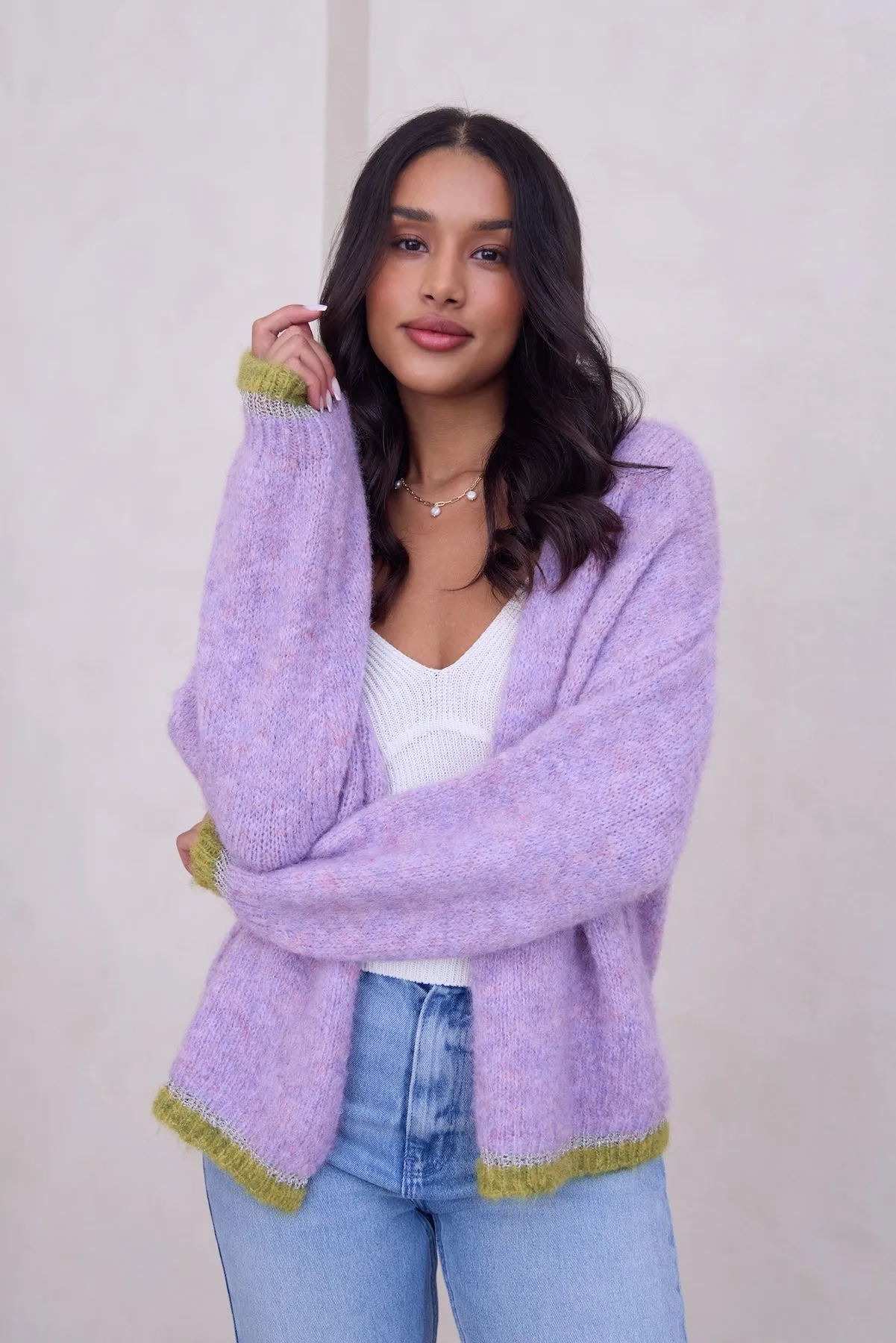 Soft Knit Mohair Cardigan Sweater