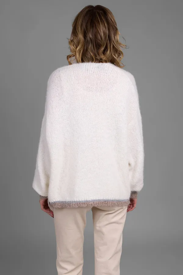 Soft Knit Mohair Cardigan Sweater