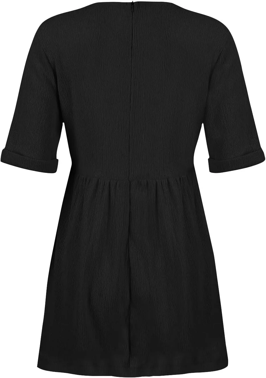 Summer Dresses for Women 2024 Trendy Casual V-Neck Short Sleeve Solid Sundress Loose Comfy Beach Dress with Pockets