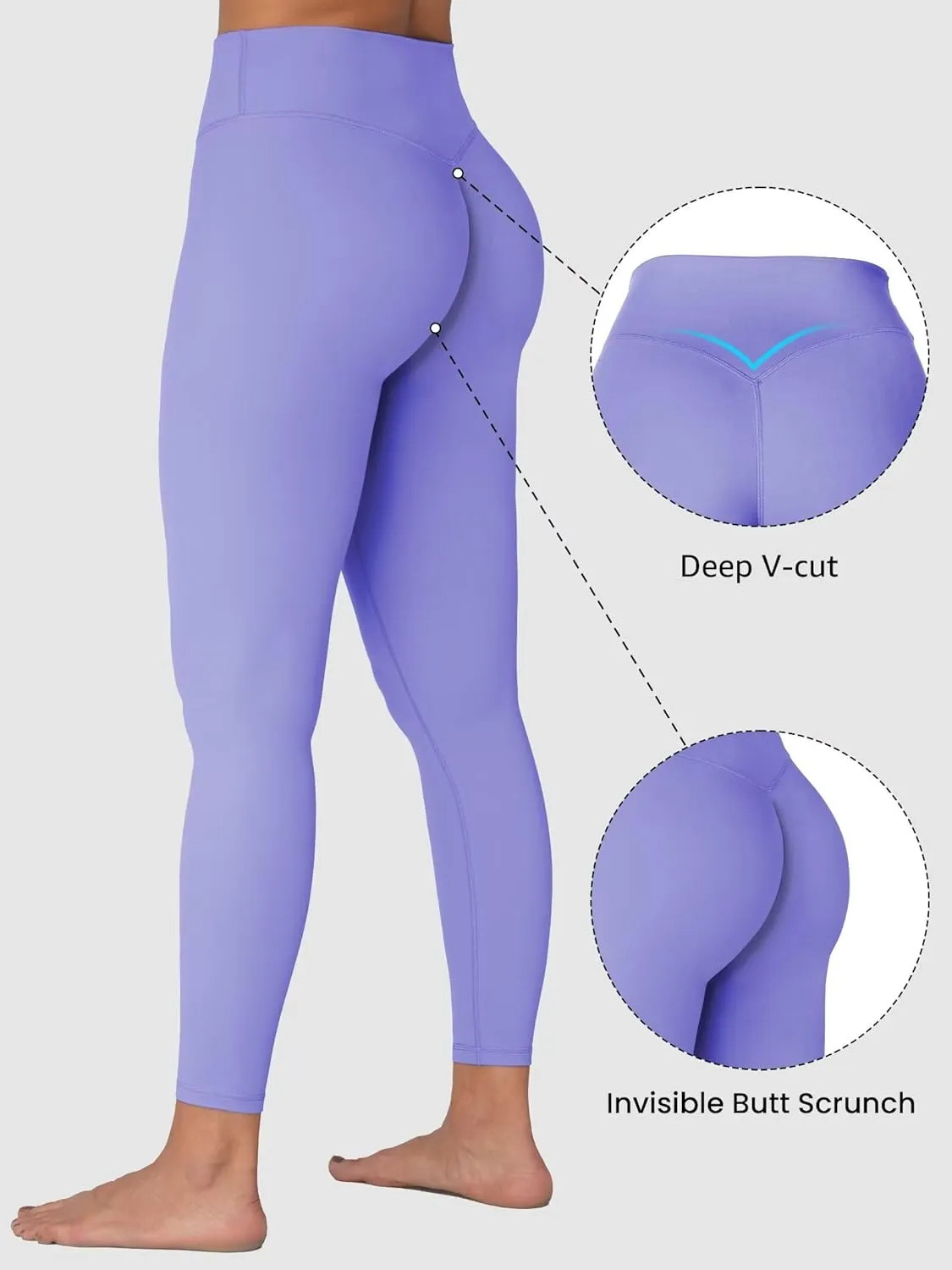 Sunzel Sunzfly Invisible Butt Scrunch Workout Leggings for Women, Butt Lifting High Waisted Gym Yoga Pants with Tummy Control