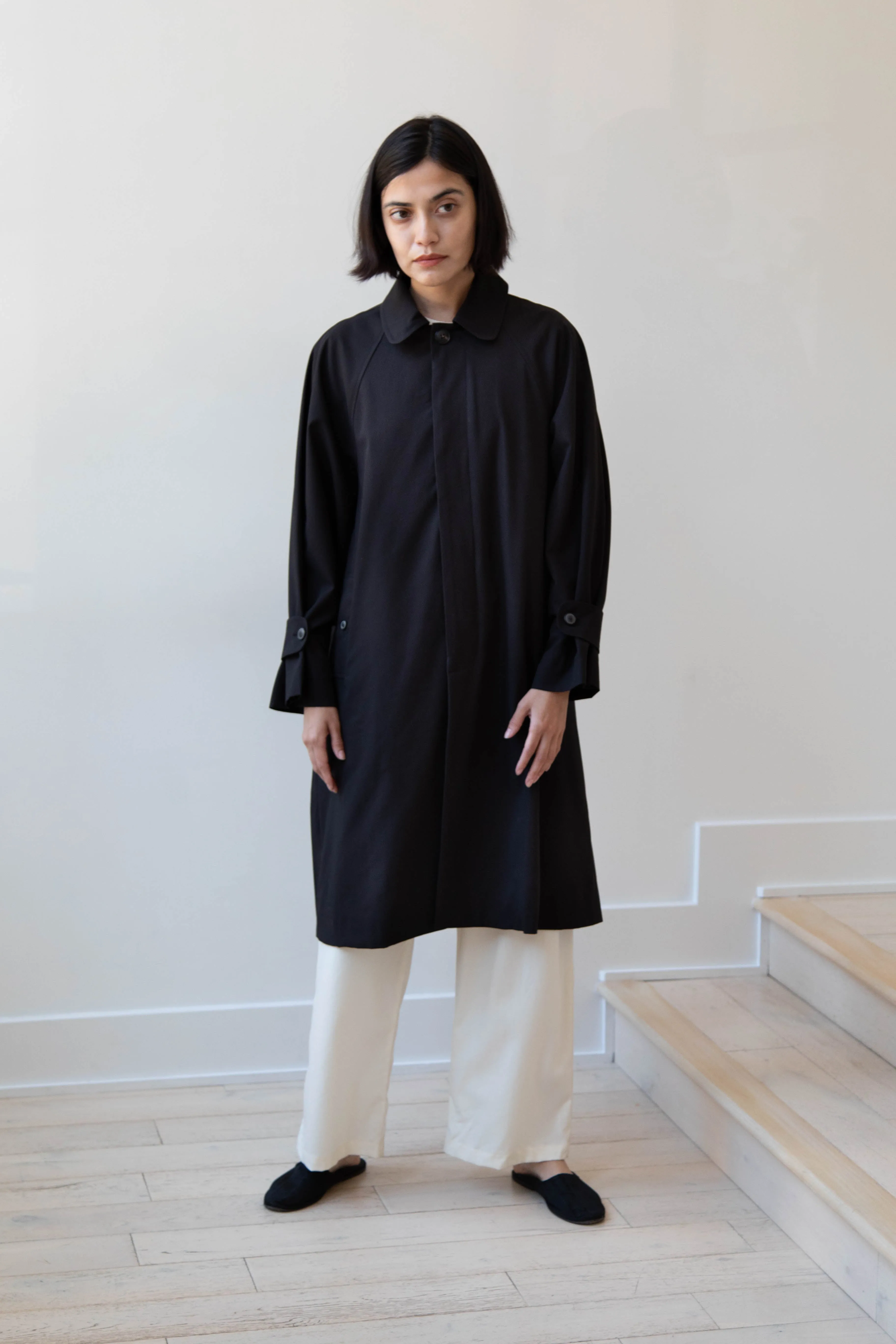 The Last Flower of the Afternoon | Wide Balmacaan in Black
