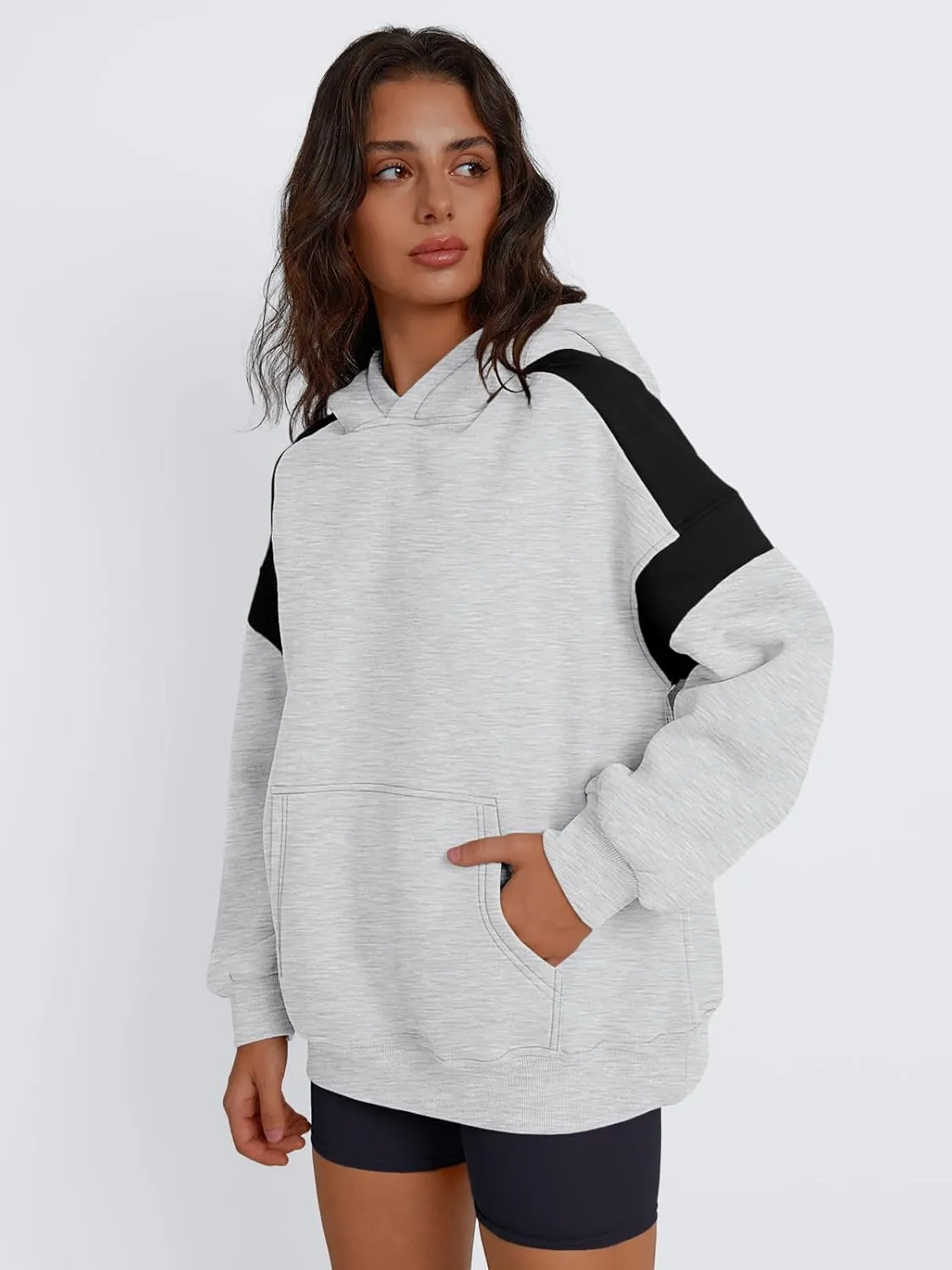 Trendy Queen Womens Oversized Hoodies Color Block Fall Fashion 2025 Casual Long Sleeve Sweatshirts Y2k Winter Clothes