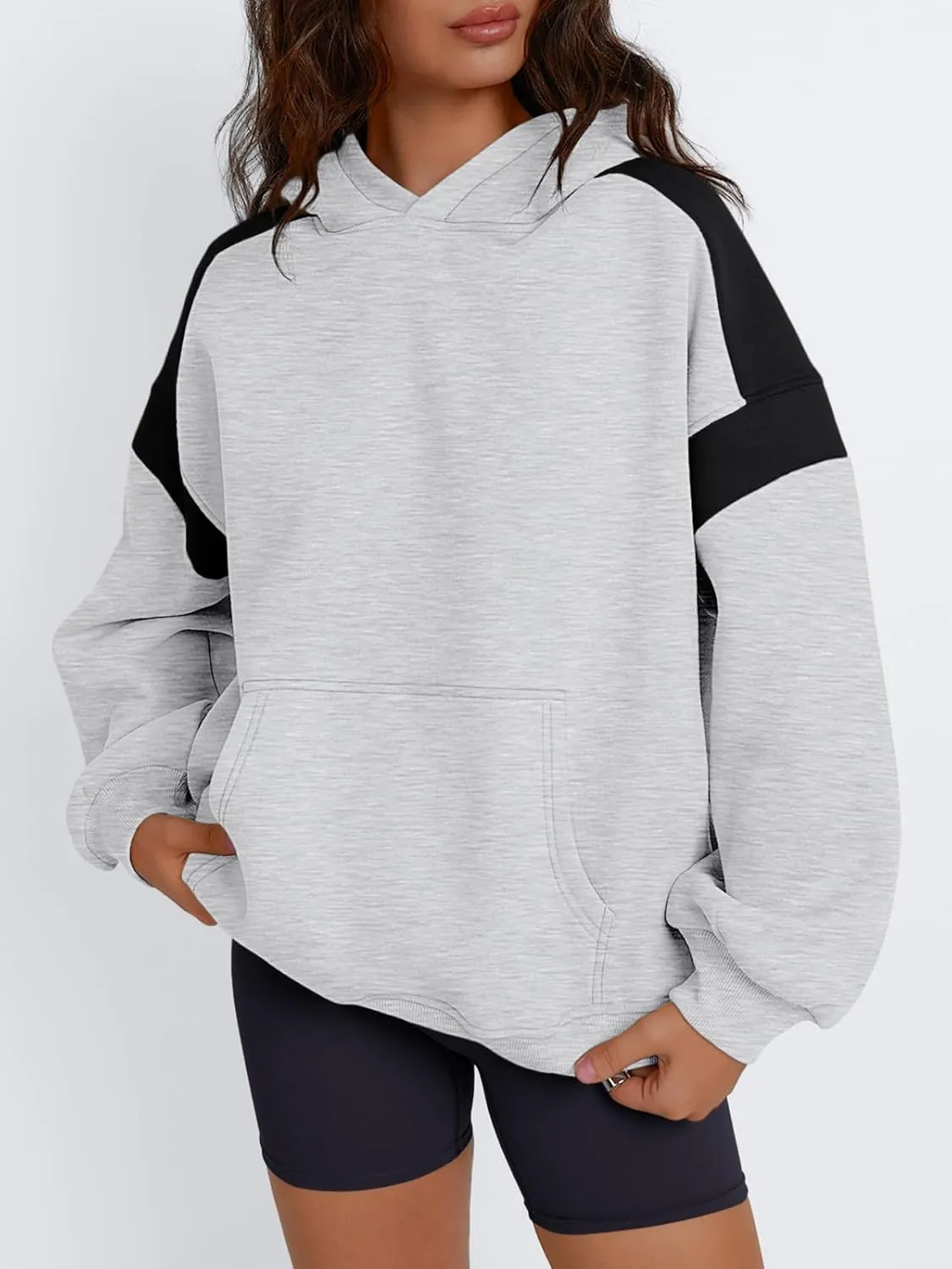 Trendy Queen Womens Oversized Hoodies Color Block Fall Fashion 2025 Casual Long Sleeve Sweatshirts Y2k Winter Clothes