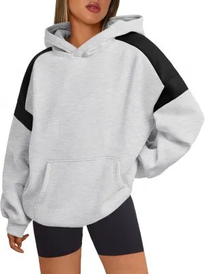 Trendy Queen Womens Oversized Hoodies Color Block Fall Fashion 2025 Casual Long Sleeve Sweatshirts Y2k Winter Clothes