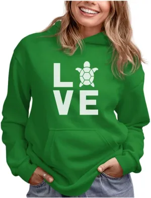 Tstars Love Turtle Sweatshirt Hoodie Sea Turtles Sweatshirts Animal Hoodies for Women Teen Girls