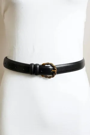 Twisted Buckle Belt - Leather