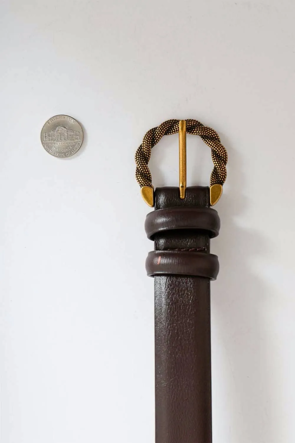 Twisted Buckle Belt - Leather