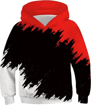 uideazone Boys Hoodies for Kids 3D Graphic Printed Hooded Sweatshirt Pullover Hoody with Pockets 6-16 Years
