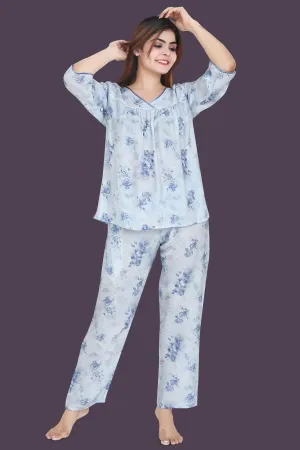 Velure Trendy Floral Print Frock-Style Night Suit