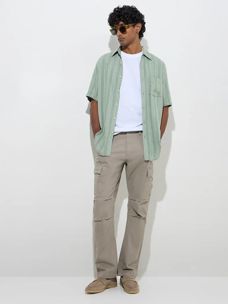 WES Casuals Sage Striped Relaxed-Fit Shirt