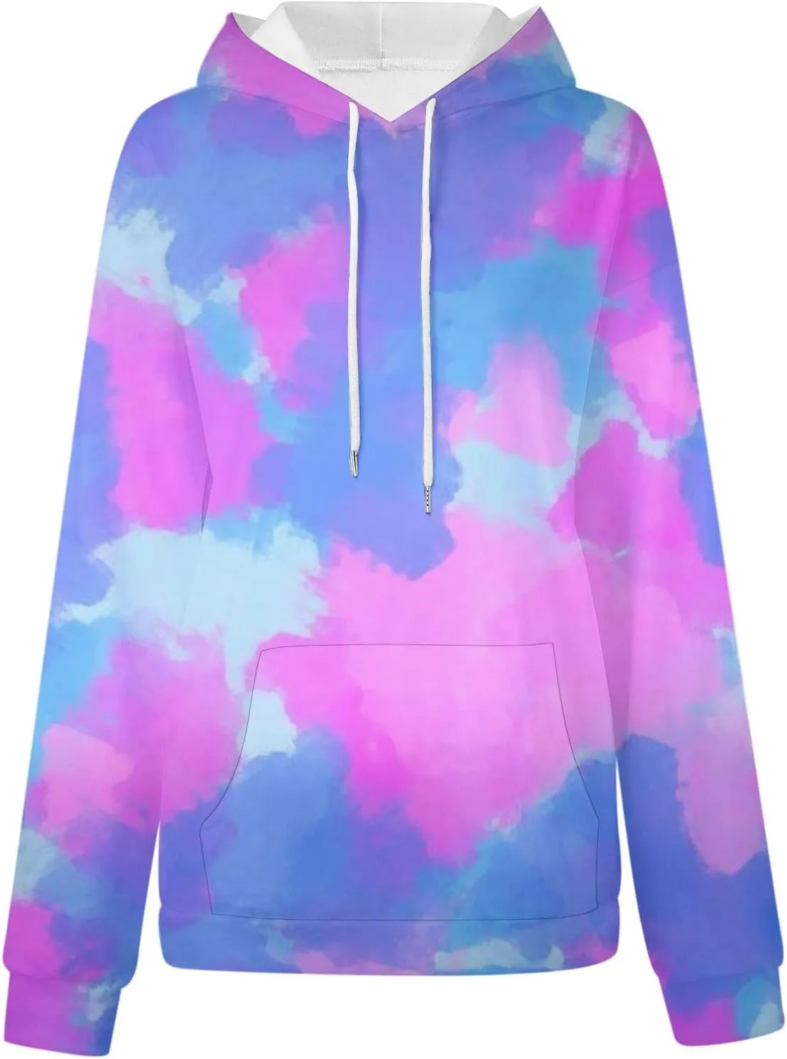 Women Fashion Tie Dye Sweatshirts Long Sleeve Hoodies Loose Oversized Pullover Casual Fall Winter Hoodies With Pocket
