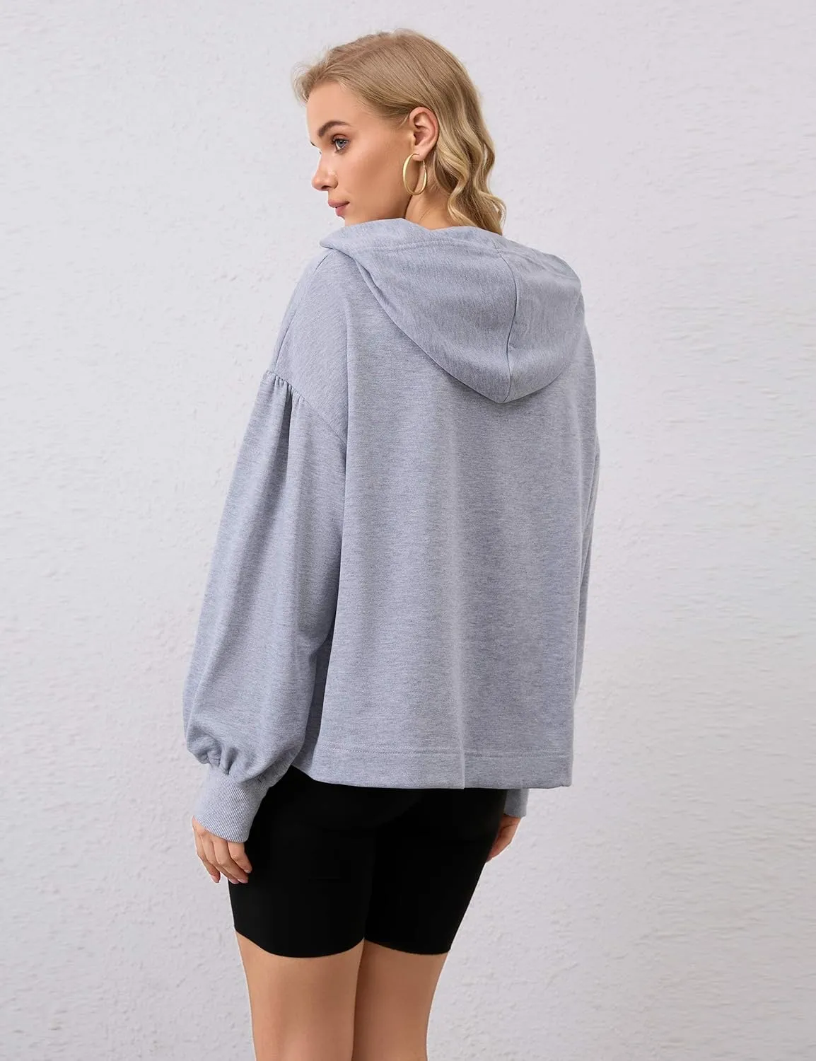 Womens Bow Front Sweatshirt Oversized Long Sleeve Drop Shoulder Bow Pullover Y2k Hoodies